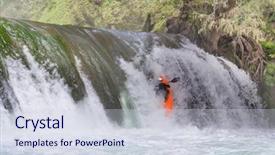  Presentation with waterfall - Slide set enhanced with kayaker in waterfall background and a lemonade colored foreground