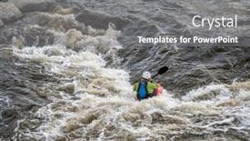  Presentation with surfing - Presentation having kayaker-surfing-the-wave background and a gray colored foreground