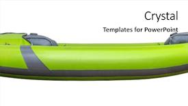  Presentation with white green - Presentation consisting of kayakers - green inflatable whitewater one person background and a white colored foreground