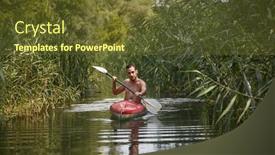  Presentation with water pollution polluted lake - Presentation enhanced with kayaking-on-a-small-water background and a  colored foreground