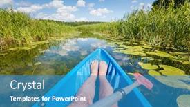  Presentation with water river - Cool new PPT layouts with kayaking on the river first person perspective water sport active summer vacation backdrop and a teal colored foreground