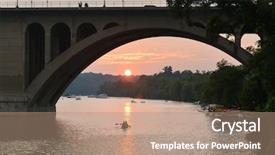  Presentation with key - PPT theme with kayaking people in potomac background and a coral colored foreground