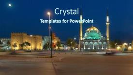  Presentation with architecture mosque - Amazing PPT theme having kayseri-turkey-july-27-2007 backdrop and a ocean colored foreground