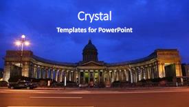  Presentation with st. petersburg - PPT theme enhanced with kazan cathedral in st -petersburg background and a cobalt blue colored foreground