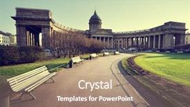  Presentation with time - Cool new slide set with kazan cathedral in sunset time backdrop and a coral colored foreground