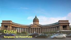  Presentation with st. petersburg - Slide deck consisting of kazan cathedral on nevsky prospekt background and a tawny brown colored foreground