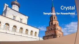  Presentation with city church - Cool new theme with kazan kreml house church backdrop and a teal colored foreground