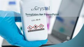  Presentation with plastic packaging - PPT layouts featuring kcn-potassium-cyanide-cas-151 background and a sky blue colored foreground