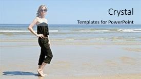  Presentation with beach - Amazing PPT theme having ke - beautiful young blonde woman backdrop and a  colored foreground