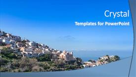 Presentation with cyclades - Beautiful PPT layouts featuring kea-island-cyclades-greece backdrop and a gray colored foreground