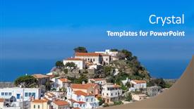  Presentation with cyclades - Cool new PPT theme with kea-island-cyclades-greece backdrop and a teal colored foreground