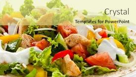  Presentation with kebab - Theme consisting of kebab - grilled meat and vegetables on white background background and a blonde colored foreground