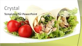  Presentation with kebab - Amazing slides having kebab - grilled meat and vegetables on plate isolated on white backdrop and a white colored foreground