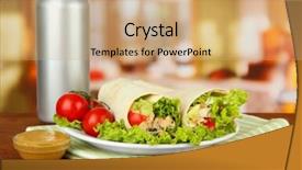  Presentation with kebab - Amazing presentation having kebab - grilled meat and vegetables on plate on wooden table on bright background backdrop and a coral colored foreground