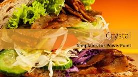  Presentation with kebab - Audience pleasing theme consisting of kebab-grilled-meat-bread backdrop and a gold colored foreground
