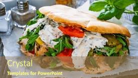  Presentation with kebab - Theme consisting of kebab-grilled-meat-bread and a  colored foreground