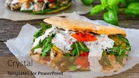  Presentation with kebab - PPT theme with kebab-grilled-meat-bread background and a  colored foreground