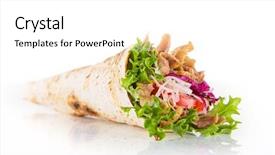  Presentation with tortilla - Colorful theme enhanced with pita - kebab sandwich in tortilla backdrop and a white colored foreground