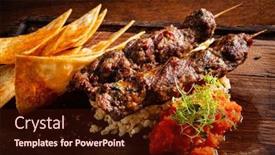  Presentation with kebab - PPT layouts having kebab-with-chips-and-sauce background and a wine colored foreground