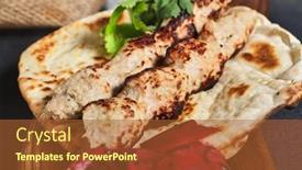 Presentation with kebab - Slides enhanced with kebab-with-garnish-on-flatbread background and a red colored foreground