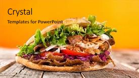  Presentation with kebab - Audience pleasing PPT layouts consisting of kebabs - close up of fresh tasty backdrop and a gold colored foreground