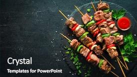  Presentation with grilled - Cool new presentation theme with kebabs - grilled meat and vegetables backdrop and a wine colored foreground