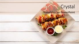  Presentation with dairy produce meat vegetables - Presentation consisting of kebabs - grilled meat and vegetables background and a lemonade colored foreground