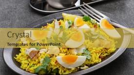  Presentation with rice - Beautiful PPT theme featuring kedgeree-spice-rice-with-smoked backdrop and a yellow colored foreground