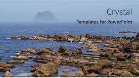  Presentation with coast - Theme consisting of keelung-islet-over-the-coast background and a  colored foreground