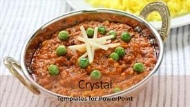  Presentation with indian food - Colorful slide deck enhanced with keema curry indian food backdrop and a coral colored foreground