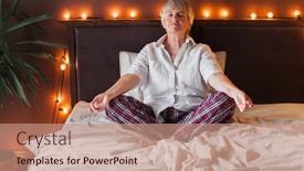  Presentation with keep calm - PPT theme having keep-calm-and-breath-senior background and a coral colored foreground