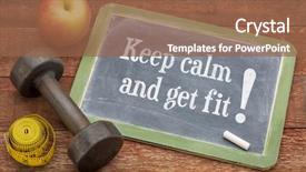  Presentation with keep calm - Amazing PPT layouts having keep calm and get fit backdrop and a tawny brown colored foreground
