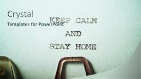  Presentation with keep calm - Colorful PPT layouts enhanced with keep-calm-and-stay-home backdrop and a sky blue colored foreground