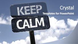  Presentation with keep calm - Theme with altocumulus patch layered fluffy clouds background and a light gray colored foreground.