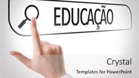  Presentation with search - Beautiful theme featuring keep educating yourself - education in portuguese written backdrop and a light gray colored foreground