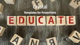  Presentation with colour blocking building blocks - PPT layouts with keep educating yourself - wooden blocks with the text background and a  colored foreground