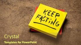  Presentation with weight loss - Beautiful presentation theme featuring keep-fasting-reminder-note backdrop and a tawny brown colored foreground