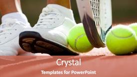  Presentation with professional tennis player athlete man - Colorful slides enhanced with keep fit - legs of athletic girl near backdrop and a coral colored foreground