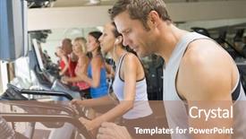  Presentation with running treadmill - Amazing presentation having keep fit - man running on treadmill backdrop and a  colored foreground