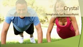  Presentation with fenway park - Slides featuring keep fit - senior couple exercising in park background and a cream colored foreground