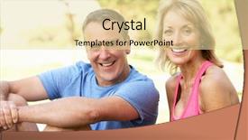  Presentation with camels resting in the desert - Colorful slides enhanced with keep fit - senior couple resting after exercising backdrop and a blonde colored foreground