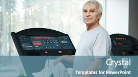  Presentation with water bottle - Amazing slide set having keep fit - tired senior man backdrop and a teal colored foreground