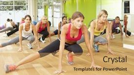  Presentation with taking the blood pressure in black women - Colorful PPT theme enhanced with keep fit - women taking part in gym backdrop and a yellow colored foreground