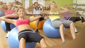  Presentation with gym - Theme enhanced with keep fit - women taking part in gym background and a coral colored foreground
