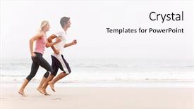  Presentation with catholic couple silhouette of young - Colorful PPT theme enhanced with keep fit - young couple running along winter backdrop and a pink colored foreground