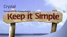  Presentation with simple - Cool new presentation with keep it simple sign backdrop and a light blue colored foreground