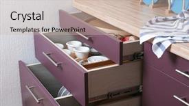  Presentation with different vegan milk almond milk - Audience pleasing PPT layouts consisting of keep kitchen clean tidy - different kitchenware in drawers backdrop and a soft green colored foreground