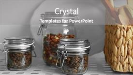  Presentation with petrol storage project - Beautiful PPT layouts featuring keep kitchen clean tidy - glass jars on shelf backdrop and a  colored foreground