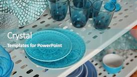  Presentation with tableware - Cool new slides with keep kitchen clean tidy - storage stand with tableware indoors backdrop and a  colored foreground