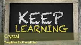  Presentation with learning journey - Audience pleasing presentation consisting of keep learning written on chalkboard backdrop and a tawny brown colored foreground